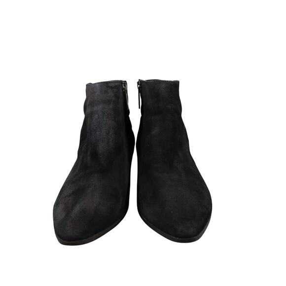 Aquatalia Shoes Womens 8 Booties Franca Ankle Boot Leather Almond Toe Black Zip - Picture 2 of 15